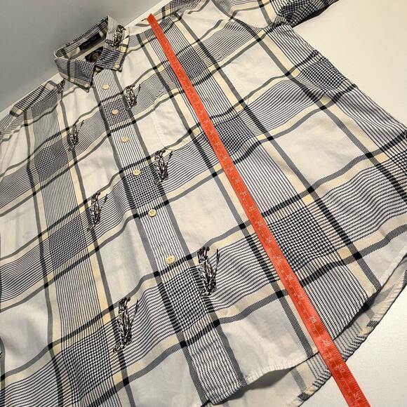 Salty Dog Gant Shirt Large Plaid Golf Cotton Button Down Short Sleeve - Picture 10 of 13